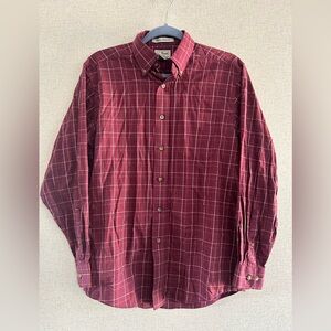 L.L. Bean Maroon Plaid  Shirt
